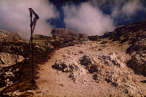 Kurz vorm Oberbachernjoch. Torpedoberg voraus.